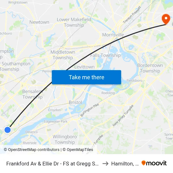 Frankford Av & Ellie Dr - FS at Gregg St Loop to Hamilton, NJ map