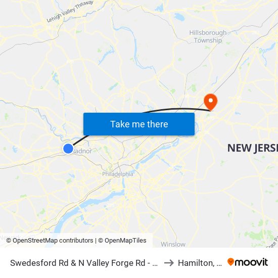 Swedesford Rd & N Valley Forge Rd - Mbfs to Hamilton, NJ map