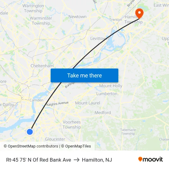 Rt-45 75' N Of Red Bank Ave to Hamilton, NJ map