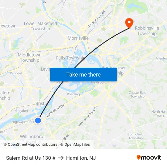 Salem Rd at Us-130 # to Hamilton, NJ map