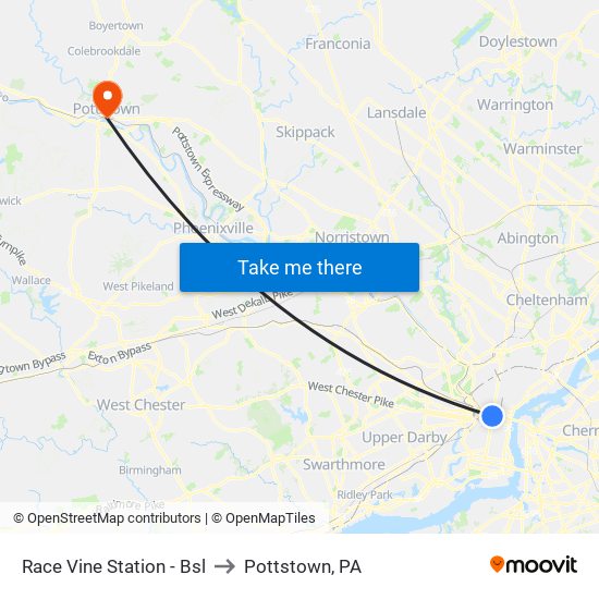 Race Vine Station - Bsl to Pottstown, PA map