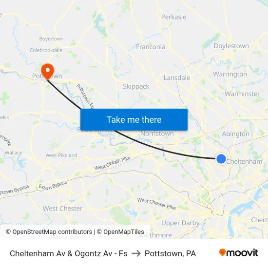 Cheltenham Av & Ogontz Av - Fs to Pottstown, PA map