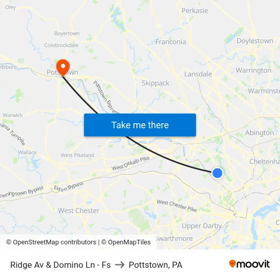 Ridge Av & Domino Ln - Fs to Pottstown, PA map