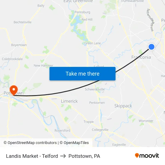 Landis Market - Telford to Pottstown, PA map