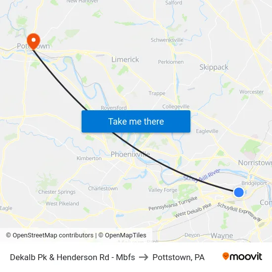 Dekalb Pk & Henderson Rd - Mbfs to Pottstown, PA map