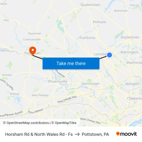 Horsham Rd & North Wales Rd - Fs to Pottstown, PA map