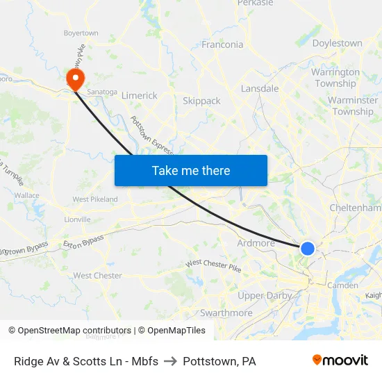 Ridge Av & Scotts Ln - Mbfs to Pottstown, PA map