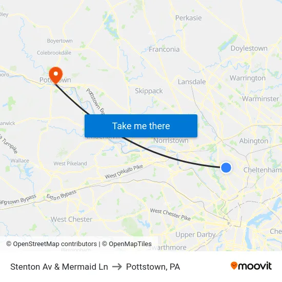 Stenton Av & Mermaid Ln to Pottstown, PA map