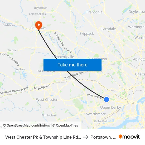 West Chester Pk & Township Line Rd - Fs to Pottstown, PA map