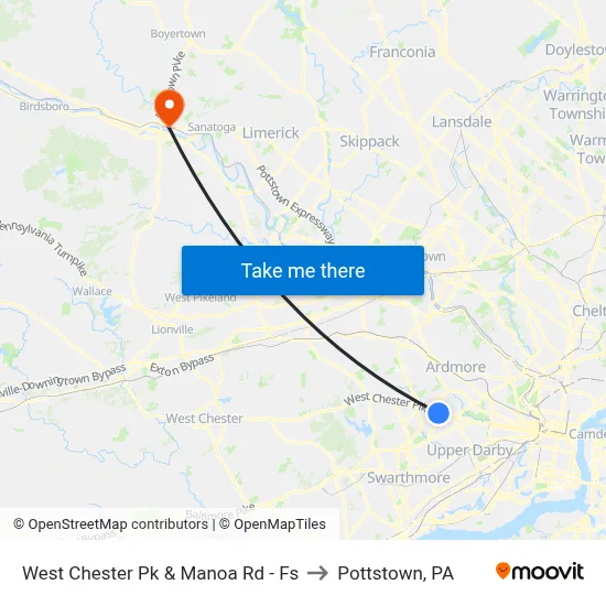 West Chester Pk & Manoa Rd - Fs to Pottstown, PA map