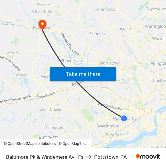 Baltimore Pk & Windemere Av - Fs to Pottstown, PA map