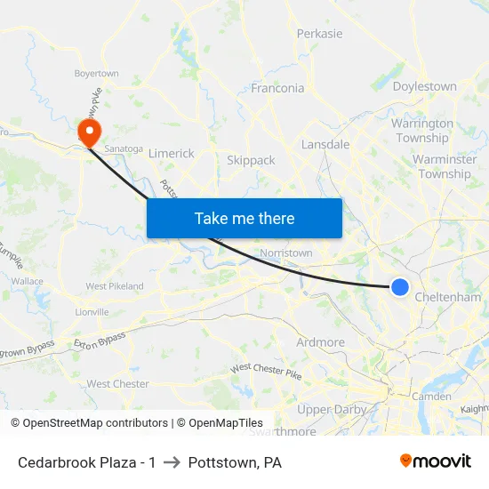 Cedarbrook Plaza - 1 to Pottstown, PA map