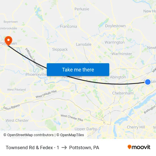 Townsend Rd & Fedex - 1 to Pottstown, PA map