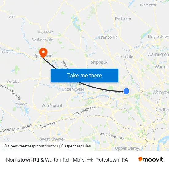 Norristown Rd & Walton Rd - Mbfs to Pottstown, PA map