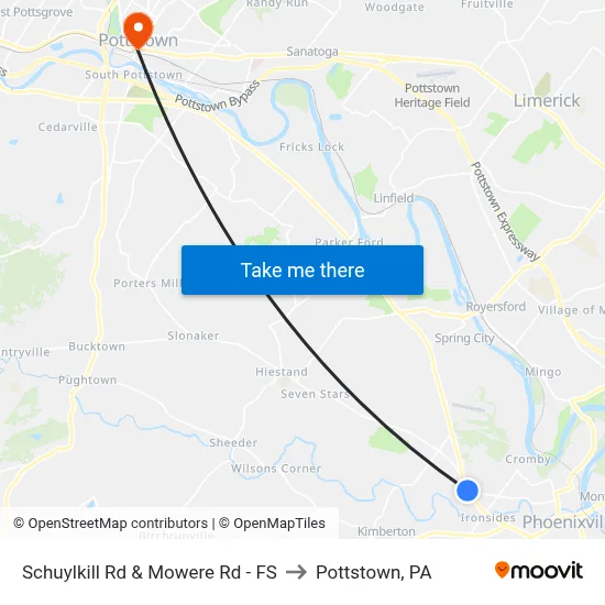 Schuylkill Rd & Mowere Rd - FS to Pottstown, PA map