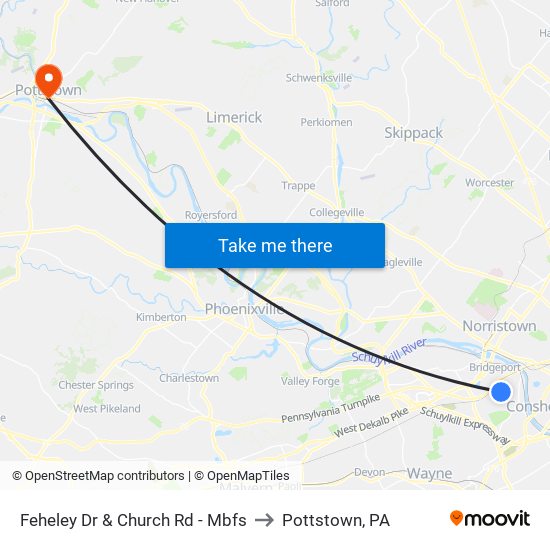 Feheley Dr & Church Rd - Mbfs to Pottstown, PA map