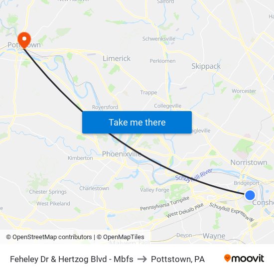 Feheley Dr & Hertzog Blvd - Mbfs to Pottstown, PA map