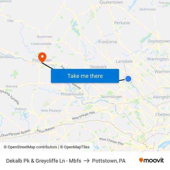 Dekalb Pk & Greycliffe Ln - Mbfs to Pottstown, PA map