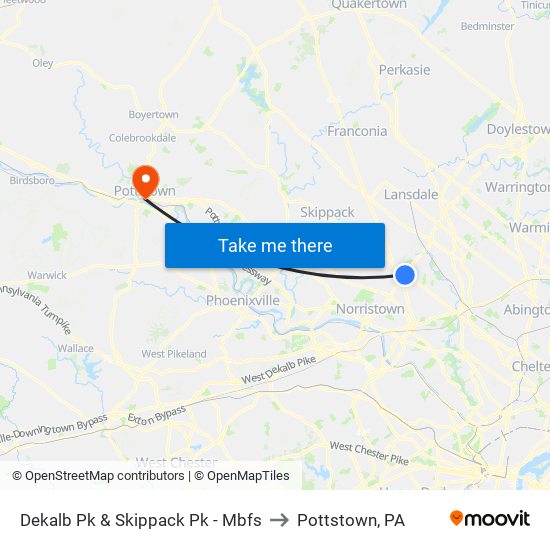 Dekalb Pk & Skippack Pk - Mbfs to Pottstown, PA map
