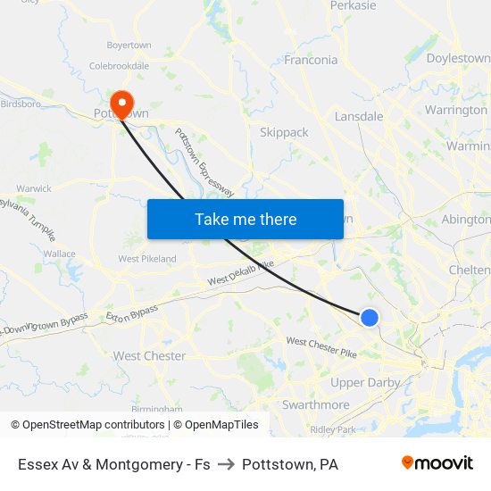 Essex Av & Montgomery - Fs to Pottstown, PA map