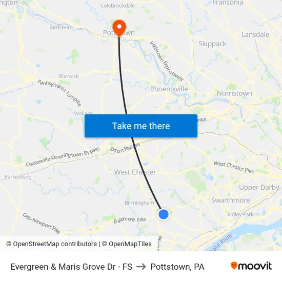 Evergreen & Maris Grove Dr - FS to Pottstown, PA map