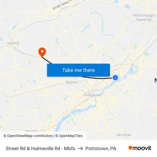 Street Rd & Hulmeville Rd - Mbfs to Pottstown, PA map