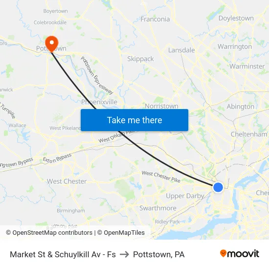 Market St & Schuylkill Av - Fs to Pottstown, PA map