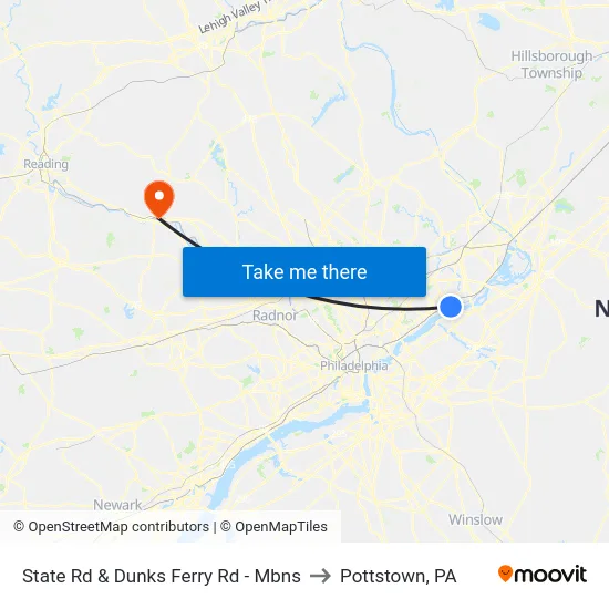 State Rd & Dunks Ferry Rd - Mbns to Pottstown, PA map