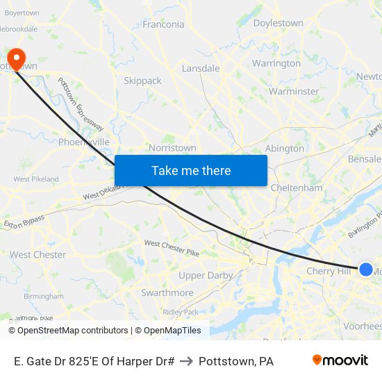 E. Gate Dr 825'E Of Harper Dr# to Pottstown, PA map