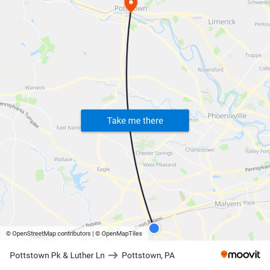 Pottstown Pk & Luther Ln to Pottstown, PA map