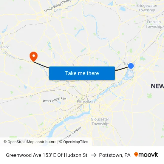 Greenwood Ave 153' E Of Hudson St. to Pottstown, PA map