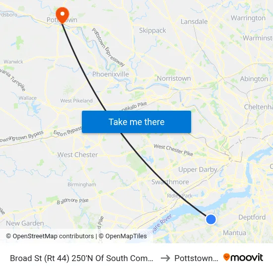 Broad St (Rt 44) 250'N Of South Commerce St to Pottstown, PA map
