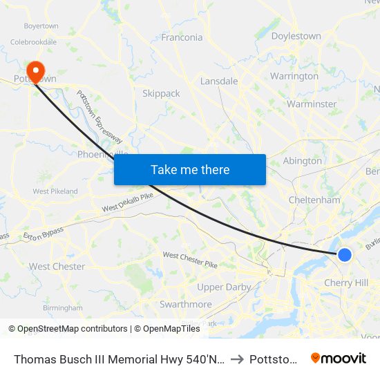 Thomas Busch III Memorial Hwy 540'N Of National H# to Pottstown, PA map