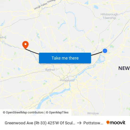 Greenwood Ave (Rt-33) 425'W Of Sculptors Way to Pottstown, PA map