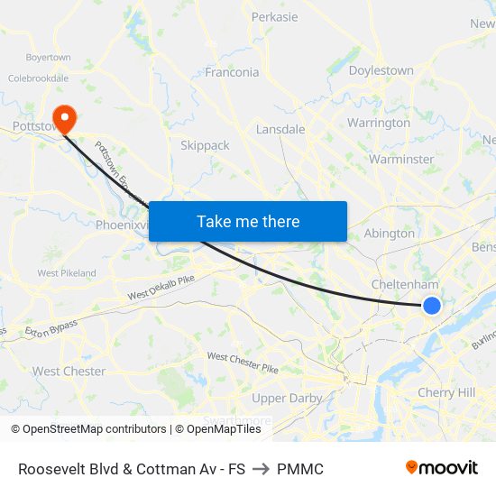 Roosevelt Blvd & Cottman Av - FS to PMMC map