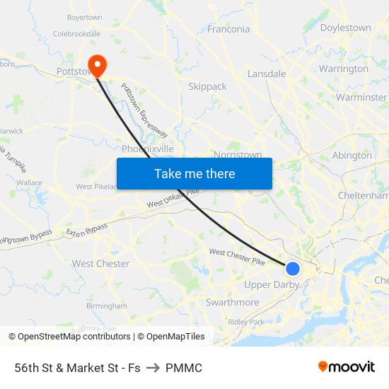 56th St & Market St - Fs to PMMC map