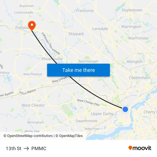 13th St to PMMC map