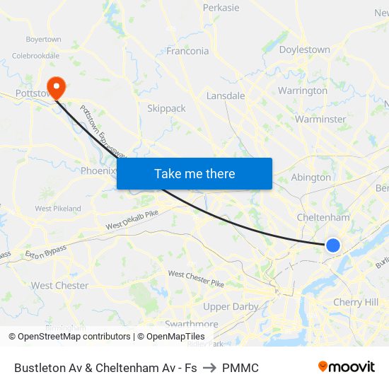 Bustleton Av & Cheltenham Av - Fs to PMMC map