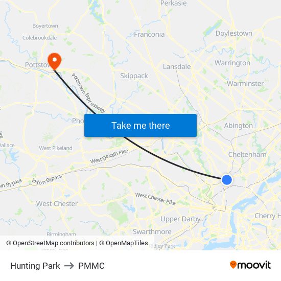 Hunting Park to PMMC map