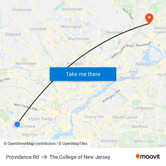 Providence Rd to The College of New Jersey map