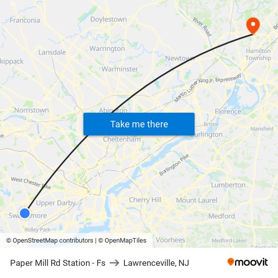 Paper Mill Rd Station - Fs to Lawrenceville, NJ map