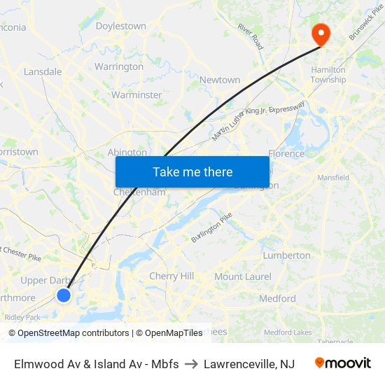 Elmwood Av & Island Av - Mbfs to Lawrenceville, NJ map