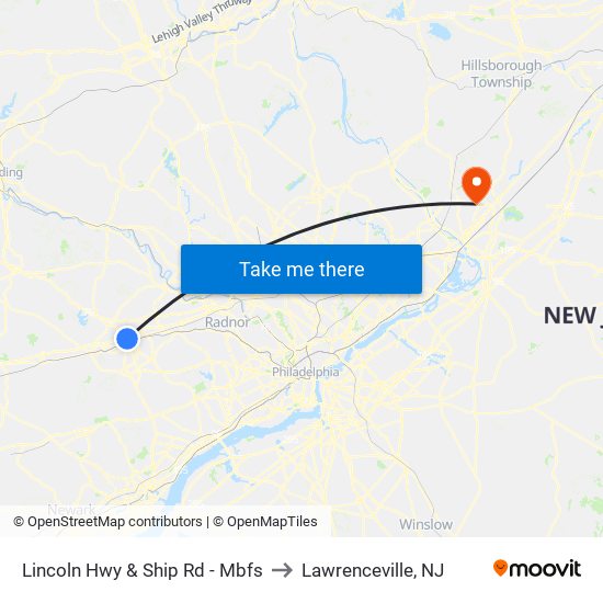 Lincoln Hwy & Ship Rd - Mbfs to Lawrenceville, NJ map