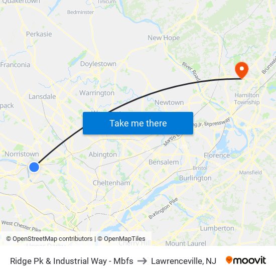 Ridge Pk & Industrial Way - Mbfs to Lawrenceville, NJ map