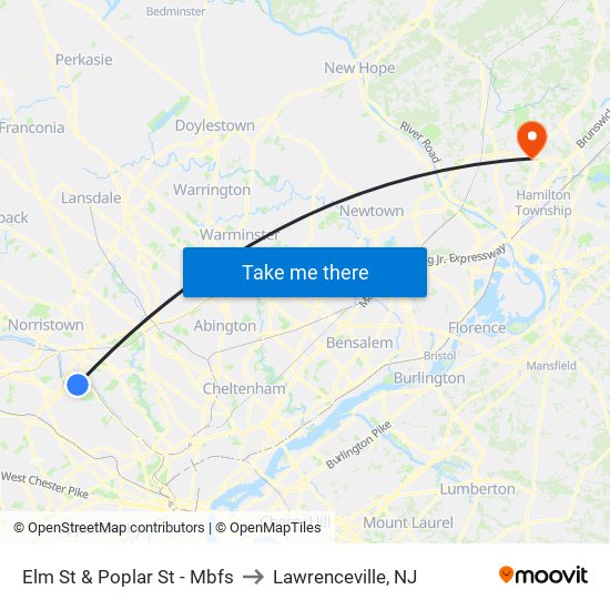 Elm St & Poplar St - Mbfs to Lawrenceville, NJ map