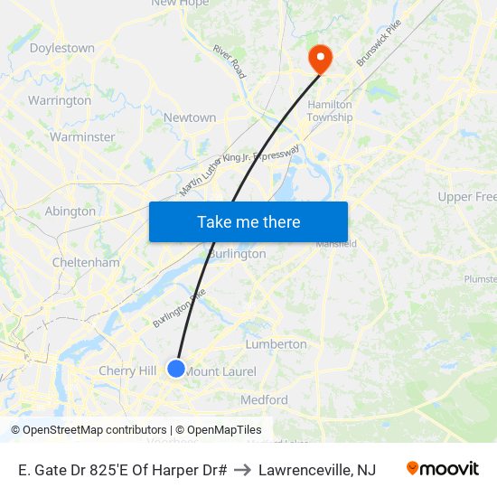 E. Gate Dr 825'E Of Harper Dr# to Lawrenceville, NJ map