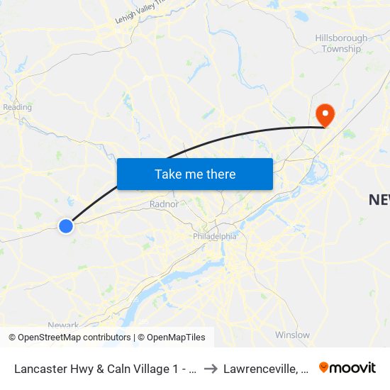 Lancaster Hwy & Caln Village 1 - FS to Lawrenceville, NJ map