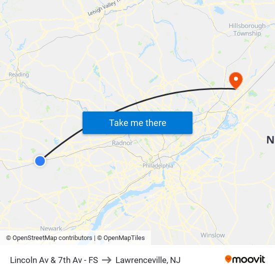 Lincoln Av & 7th Av - FS to Lawrenceville, NJ map