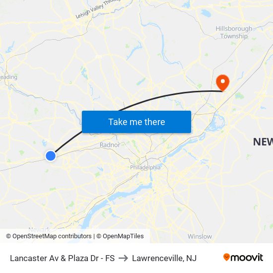 Lancaster Av & Plaza Dr - FS to Lawrenceville, NJ map