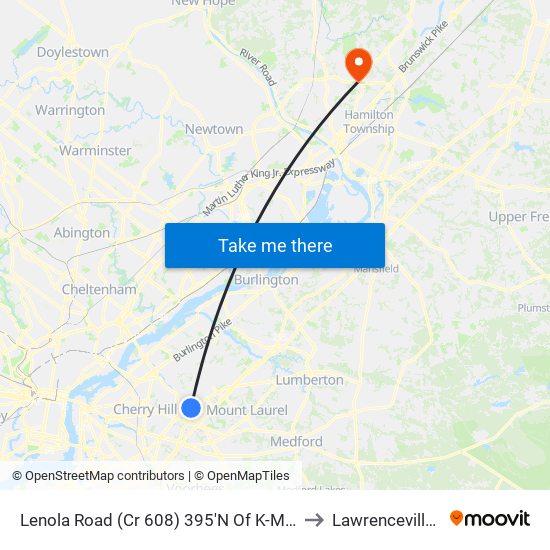 Lenola Road (Cr 608) 395'N Of K-Mart Drive to Lawrenceville, NJ map
